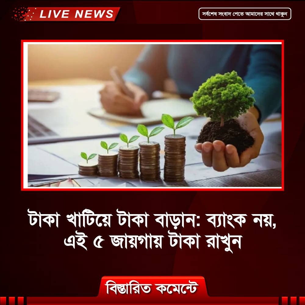 টাকা খাটিয়ে টাকা বাড়ান: ব্যাংক নয়, এই ৫ জায়গায় টাকা রাখুন